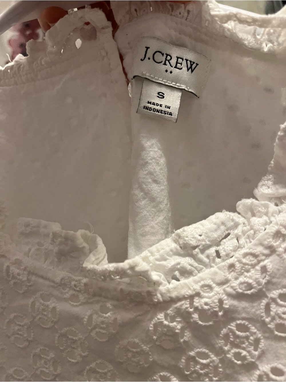 J. Crew White Eyelet Puff-Sleeve Blouse - Picture 2 of 4